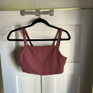 Aerie ribbed burgundy sports bra